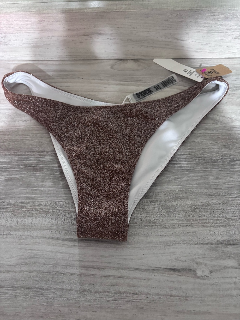 PINK Victoria's Secret Metallic brown Bikini Bottom